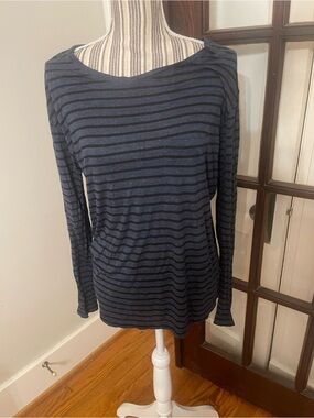 Vince Navy and Black Striped Long Sleeve Tee